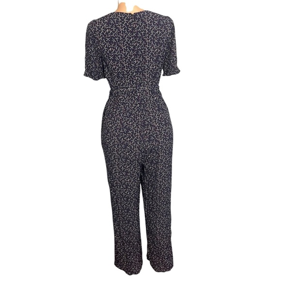 Talbots Floral Print Blue Jumpsuit Short Sleeve - Picture 7 of 11